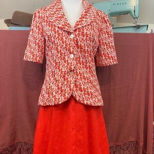 Vintage handmade red panda skirt suit